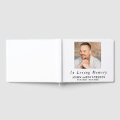 Simple Funeral Photo Modern Memorial Keepsake ゲストブック (全面)