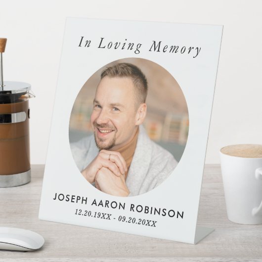 Simple Funeral Photo Modern Memorial Keepsake 台座サイン (インサイチュ)