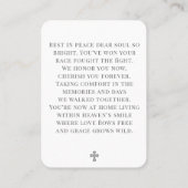 Simple Funeral Photo Prayer Card 名刺 (裏面)