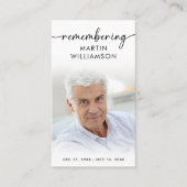 Simple Funeral Photo Remembering Name Prayer Card 名刺 (正面)