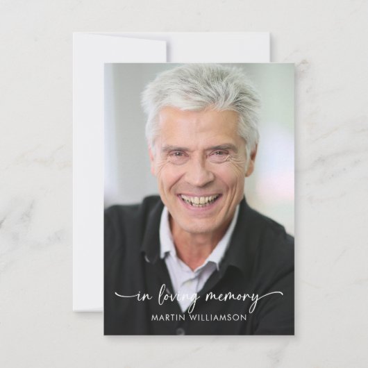 Simple Funeral Photo Script Thank You サンキューカード (裏面)