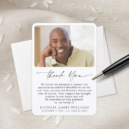 Simple Funeral Photo Sympathy サンキューカード