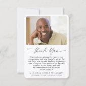 Simple Funeral Photo Sympathy サンキューカード (正面)