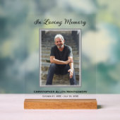 Simple Funeral Photo Sympathy Memorial アクリルサイン (ニュートラル)