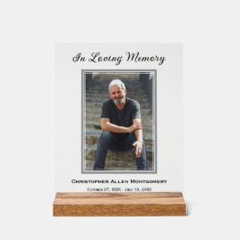 Simple Funeral Photo Sympathy Memorial アクリルサイン