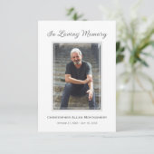 Simple Funeral Photo Sympathy Memorial サンキューカード (スタンド正面)