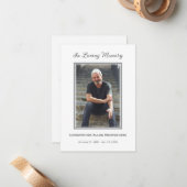 Simple Funeral Photo Sympathy Memorial ノートカード (正面/裏面インサイチュ)
