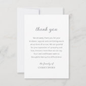 Simple Funeral Photo Sympathy Memorial ノートカード (裏面)