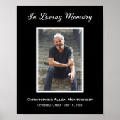 Simple Funeral Photo Sympathy Memorial ポスター (正面)
