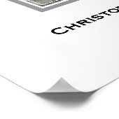 Simple Funeral Photo Sympathy Memorial ポスター (角)