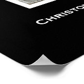 Simple Funeral Photo Sympathy Memorial ポスター (角)