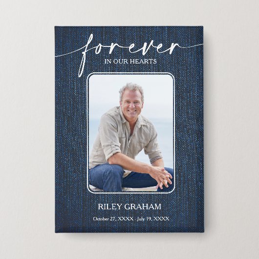 Simple Funeral Photo Sympathy Memorial 缶バッジ (正面)