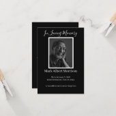 Simple Funeral Photo Sympathy Memorial Card カード (正面/裏面インサイチュ)