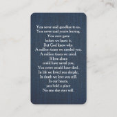 Simple Funeral Photo Sympathy Memorial Prayer Card 名刺 (裏面)