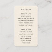 Simple Funeral Photo Sympathy Memorial Prayer Card 名刺 (裏面)