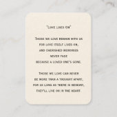 Simple Funeral Photo Sympathy Memorial Prayer Card 名刺 (裏面)