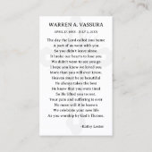 Simple Funeral Prayer Sympathy Card 名刺 (裏面)