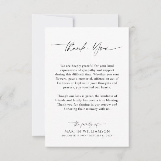 Simple Funeral Script Thank You サンキューカード (正面)
