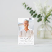 Simple Funeral Sympathy Memorial Photo Prayer Card 名刺 (スタンド正面)