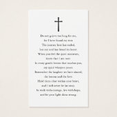 Simple Funeral Sympathy Photo Memorial Prayer Card (裏面)