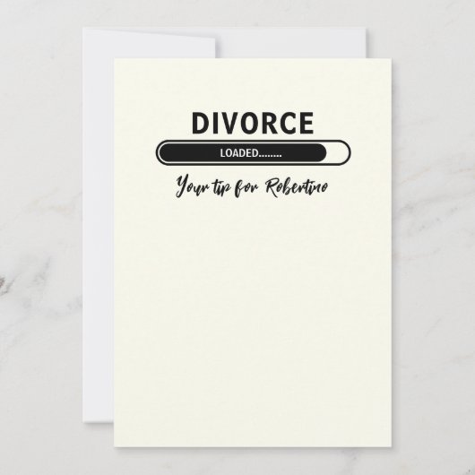 Simple Funny Divorce Loading Support Party 招待状 (裏面)
