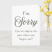 Simple & Funny Minimalist Sorry Card | Modern Apol カード (黄色い花)