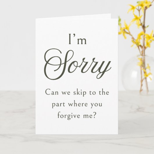 Simple & Funny Minimalist Sorry Card | Modern Apol カード (黄色い花)