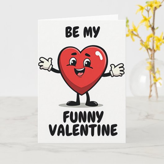 Simple Funny Valentine Card カード (黄色い花)
