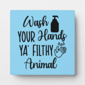 Simple Funny Wash Your Hands Bathroom Reminder フォトプラーク (正面)