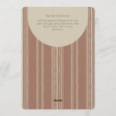 Simple Gender Neutral Geometric Stripe Brown Beige 招待状 (裏面)