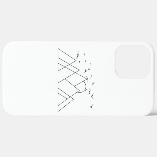 Simple Geometric Mountains With Birds Nature Ar Case-Mate iPhoneケース (裏面 (横))