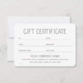 Simple Gift Certificate Custom Photo Logo Card (正面)