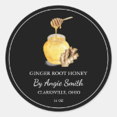 Simple Ginger Root Infused Honey Label ラウンドシール (正面)