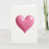 Simple Glossy Pink Heart Card カード (正面)