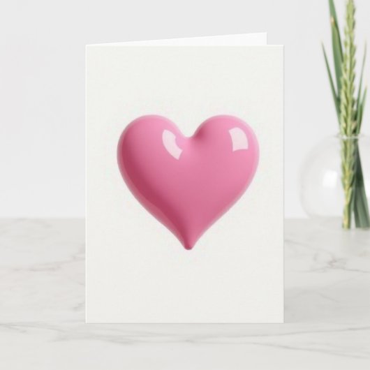 Simple Glossy Pink Heart Card カード (正面)