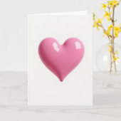 Simple Glossy Pink Heart Card カード (黄色い花)