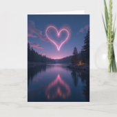 Simple Glowing Heart Reflection Card カード (正面)