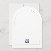 Simple Gold Arch Navy White Details Wedding 招待状 (裏面)
