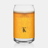 Simple Gold Beer Monogram Christmas party ガラス缶 (正面)