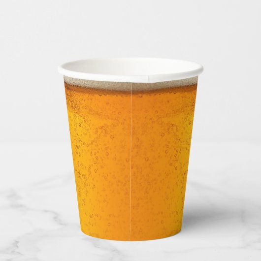 Simple Gold Beer Monogram Christmas party 紙コップ (右)