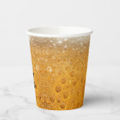 Simple Gold Beer Monogram Christmas party 紙コップ (左)