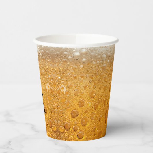 Simple Gold Beer Monogram Christmas party 紙コップ (左)