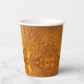 Simple Gold Beer Monogram Christmas party 紙コップ (左)