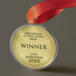 Simple Gold Black Recognition Gala  Award Medal メタルオーナメント