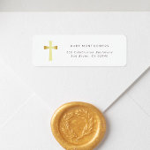 Simple Gold Cross Christian Return Address ラベル