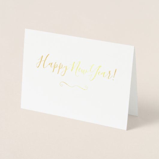 Simple Gold Foil Happy New Year Cards 箔カード (正面)
