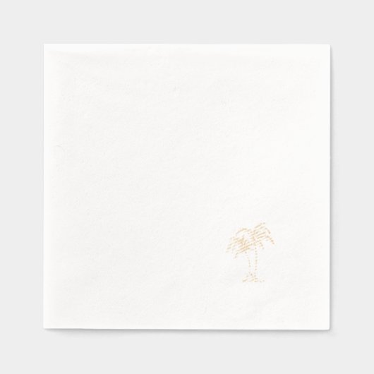 Simple Gold Foil Palm Tree Generic 箔ナプキン (正面)
