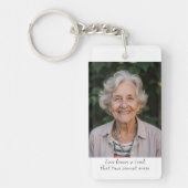 Simple Gold Heart Photo Poem Memorial キーホルダー (正面)