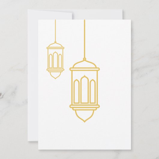 Simple Gold Lantern Minimalist Ramadan Iftar 招待状 (裏面)