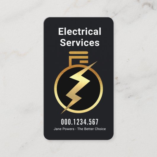 Simple Gold Light Bulb Powers Up 名刺 (正面)